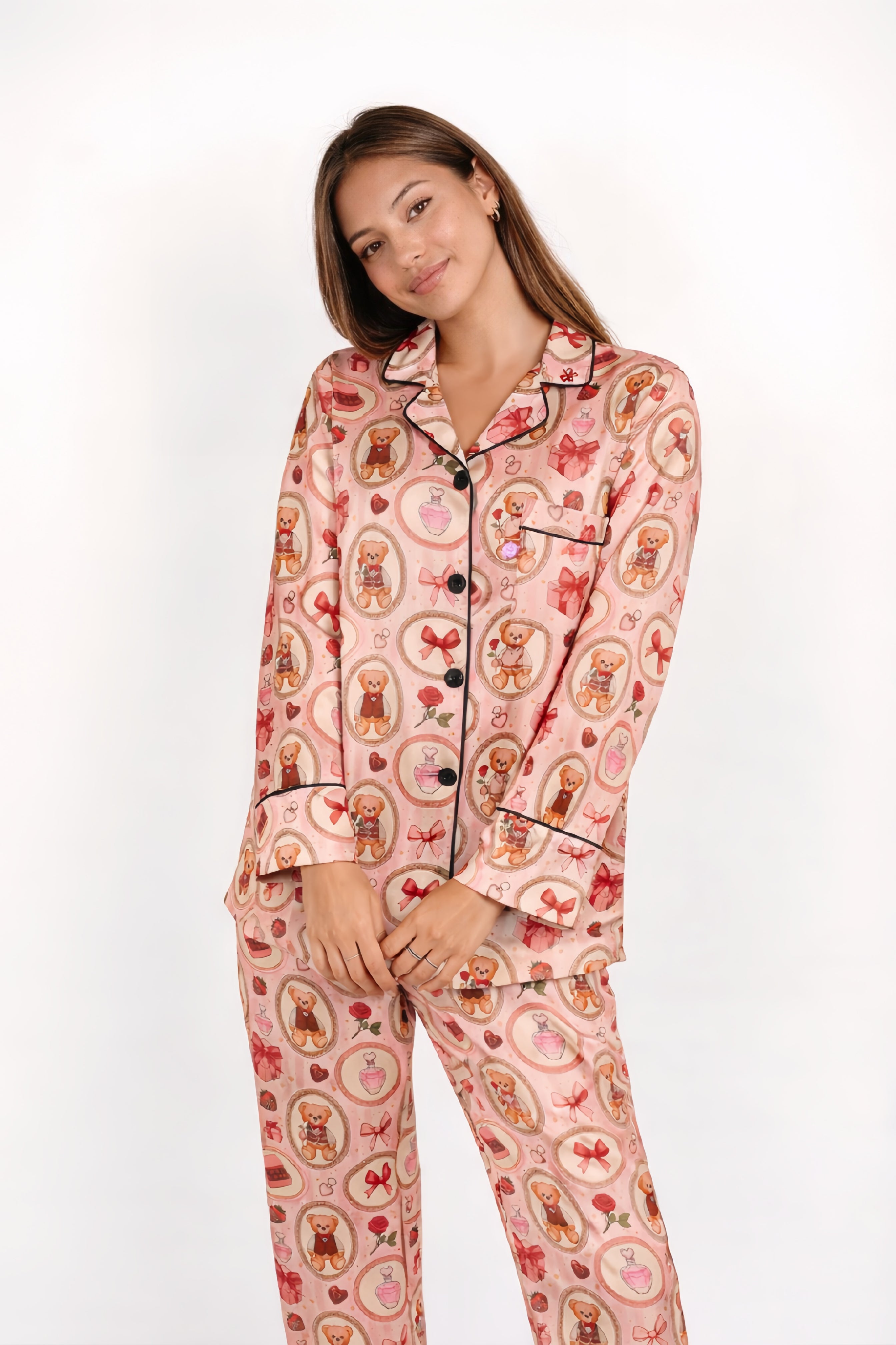 Blush Teddy Satin Set