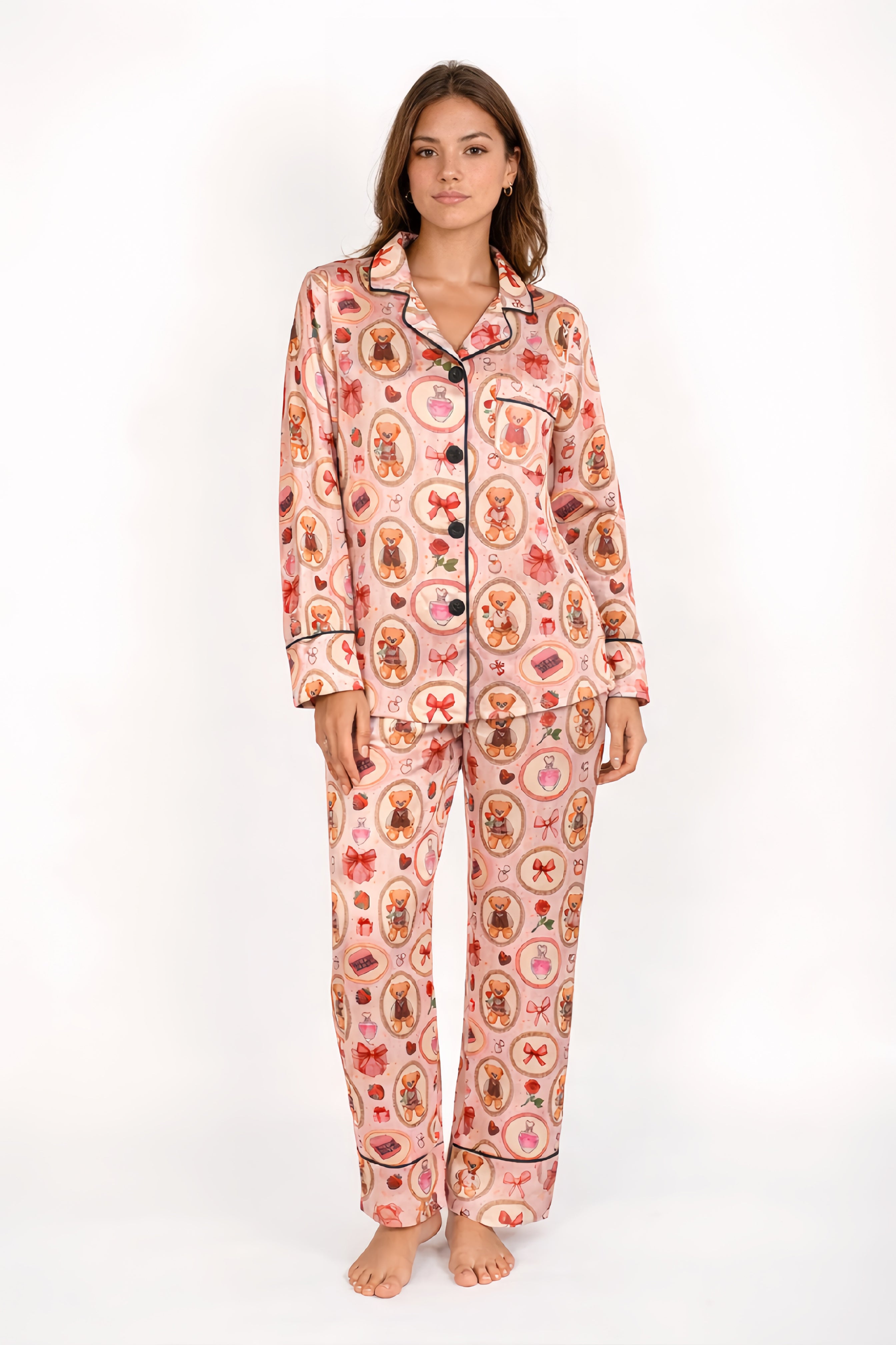 Blush Teddy Satin Set